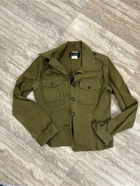 A.B.S. Olive Green Utility Jacket with Chest Pockets